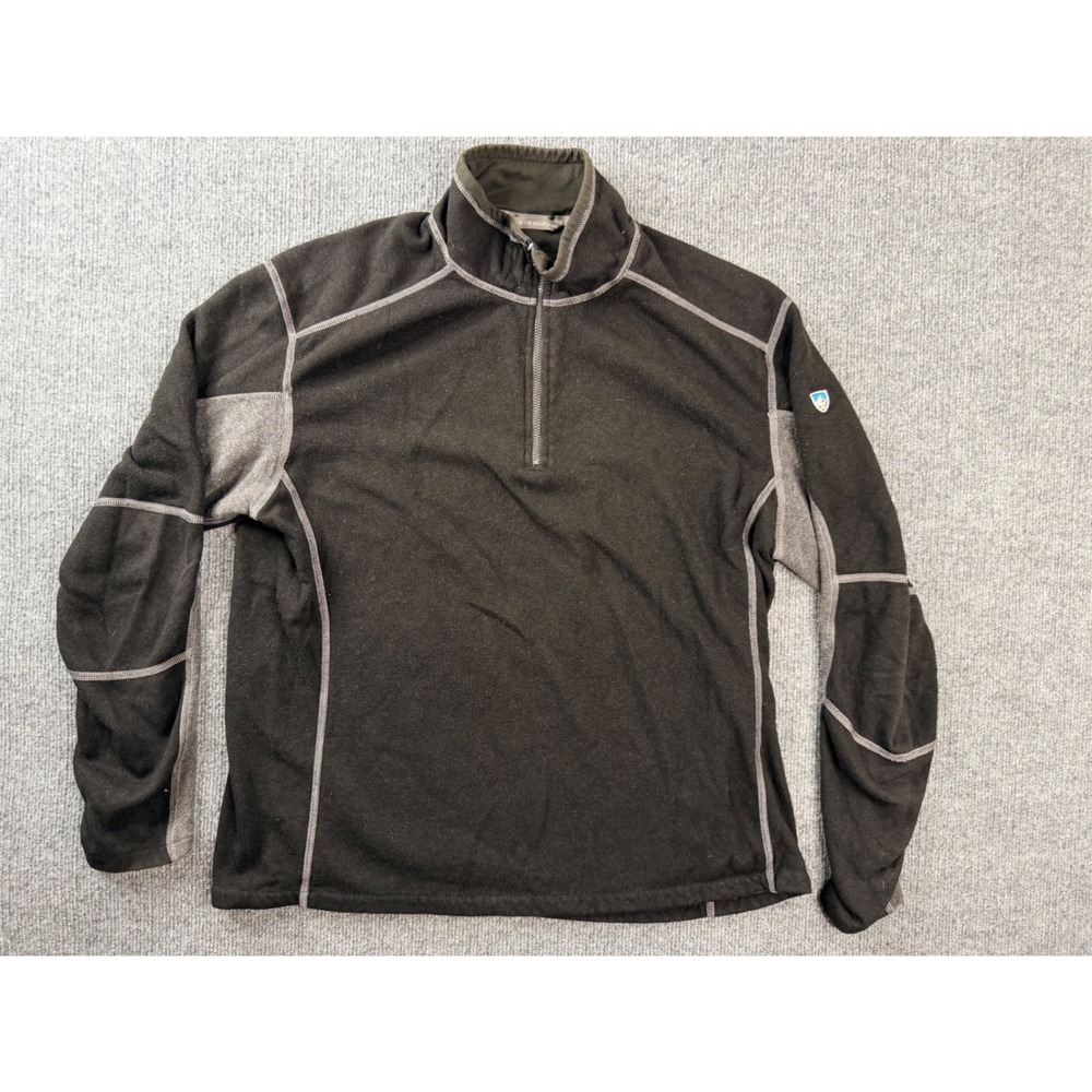 Kuhl Kashmira Mens XL Black Fleece Quarter Zip Pullover Hiking Jacket Workwear